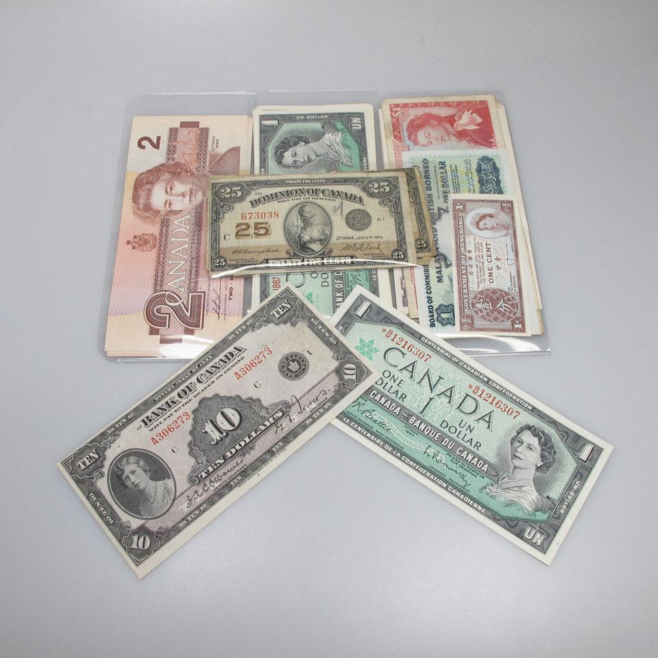 Small Quantity Of Canadian And Foreign Bank Notes