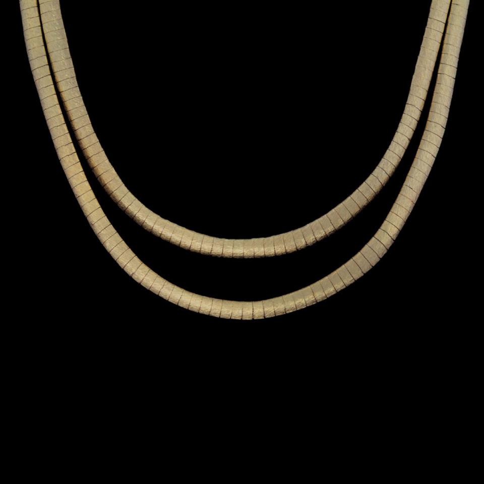 18k Yellow Gold Double Strand Necklace
