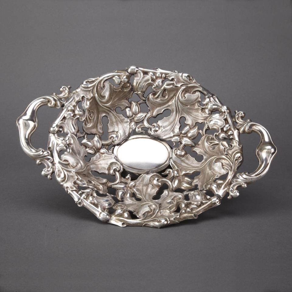 Continental Silver Cake Basket, probably German, mid-19th century