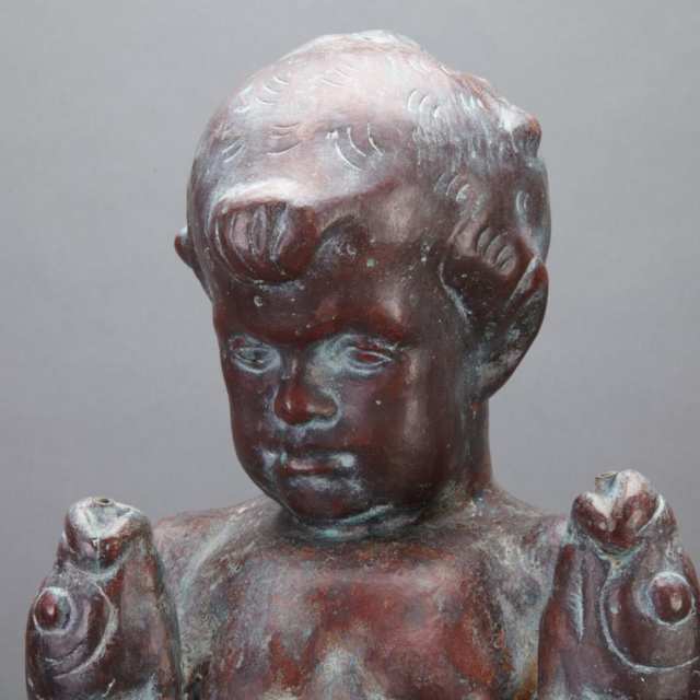 Italian Bronze Figural Garden Fountain Figure, 20th century