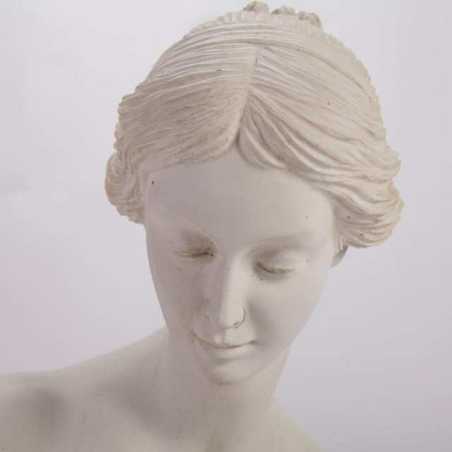 Italian White Composition Garden Figure of a Woman, 20th century