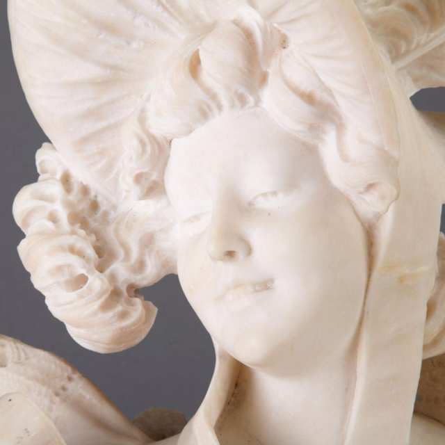Italian Alabaster Bust of a Young Woman, late 19th century