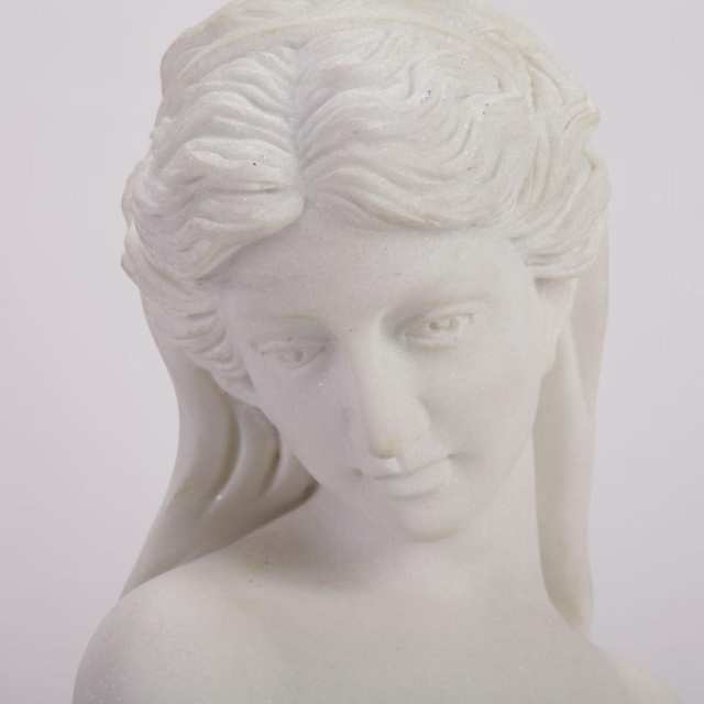 Italian Carved Marble Allegorical Figure of Winter, 20th century