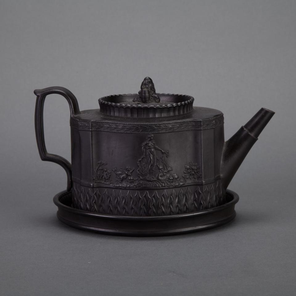 Herculaneum Basalt Teapot with Stand, c.1805-10