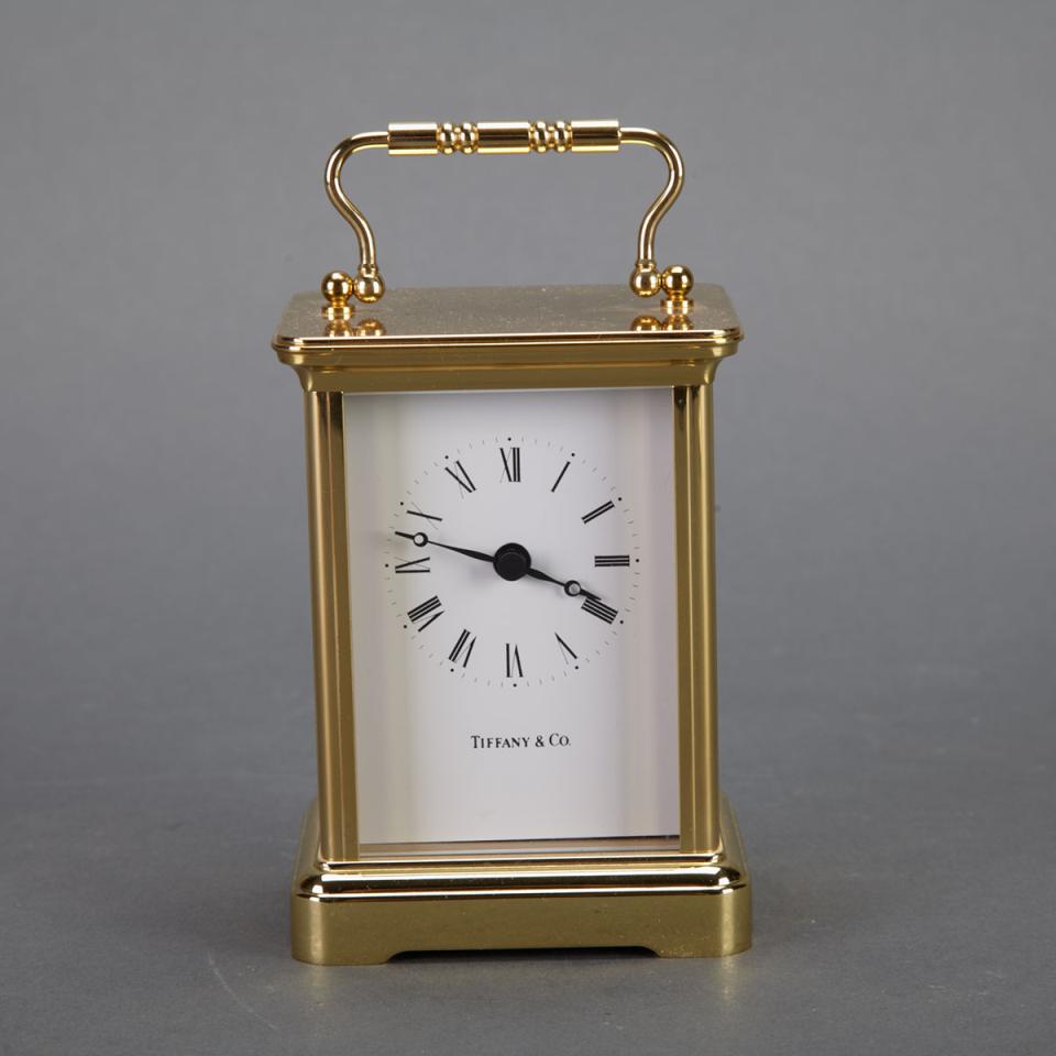 Tiffany & Co. Lacquered Brass Carriage Clock, 1993