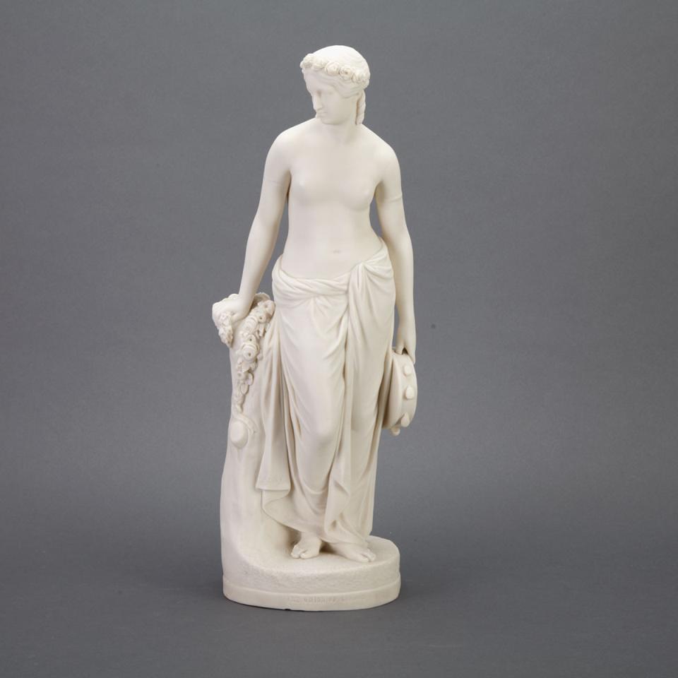 Copeland Parian Porcelain Figure of a Classical Maiden, c.1860