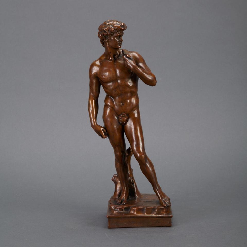 Copper Figure of Michaelangelo’s David, early 20th century