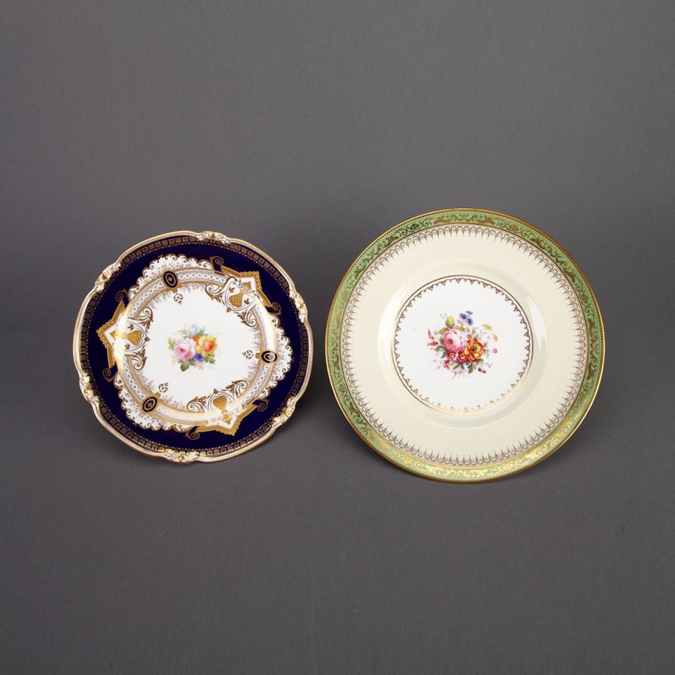 Two Royal Crown Derby Floral Centre Plates, Albert Gregory and E. Ellis, 1913/32
