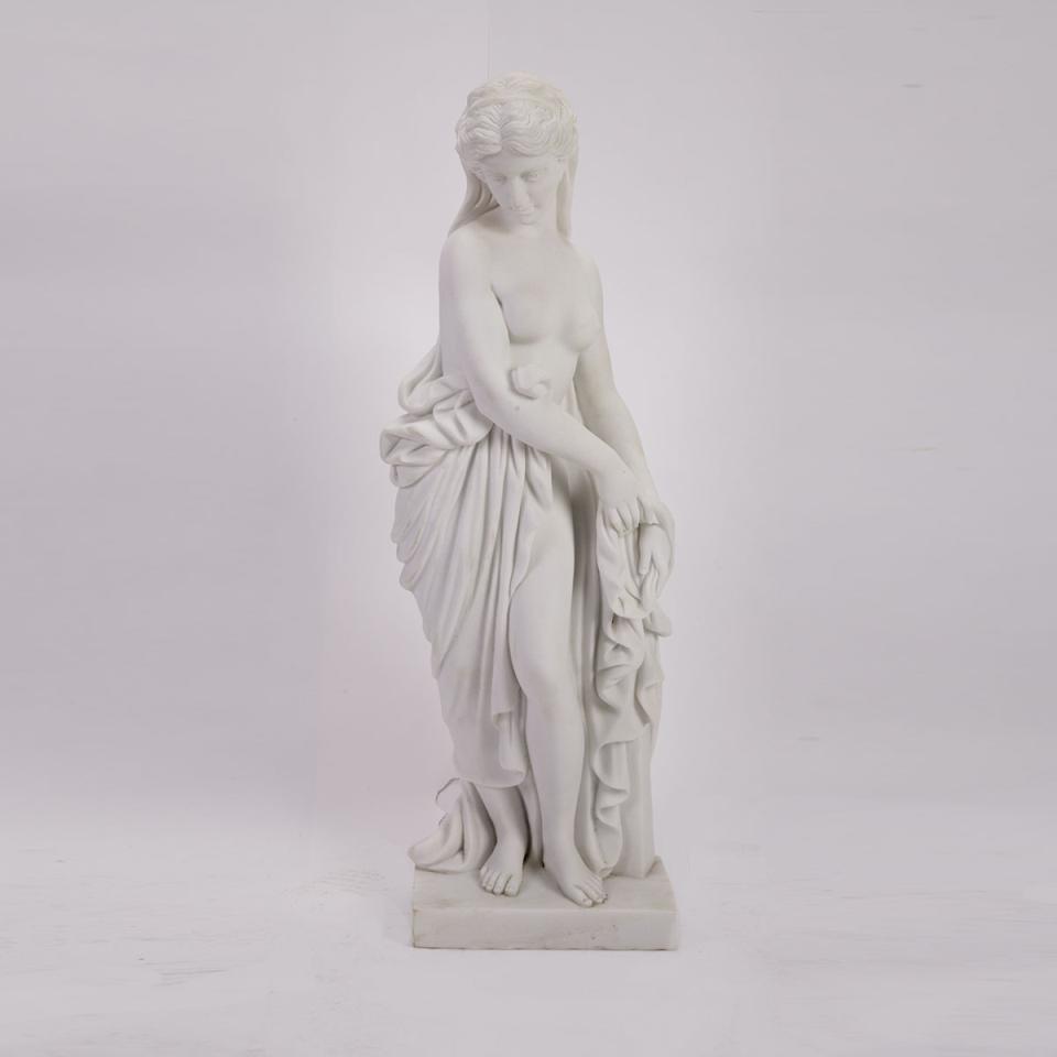 Italian Carved Marble Allegorical Figure of Winter, 20th century
