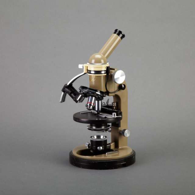 Swiss Enamelled Monocular Compound Microscope, Wild Heerbrugg, c.1950