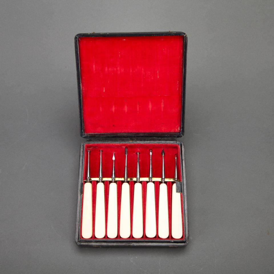 Cased Set of English Dental Scalers, 19th/20th century