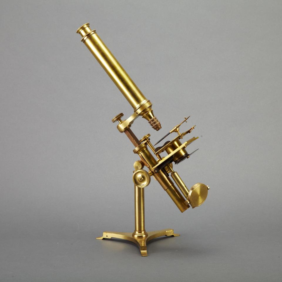English Lacquered Brass  Transitional Microscope, early 19th century