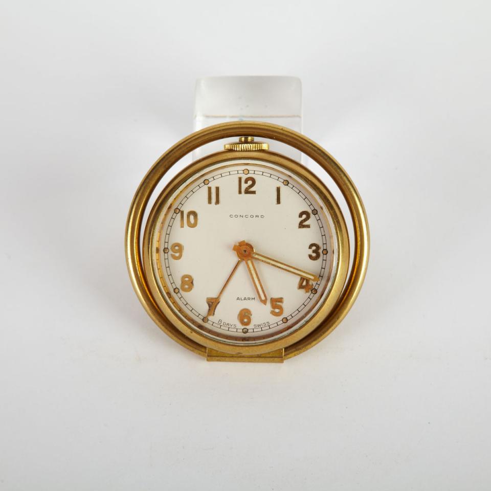 Concord Watch Company Travel Alarm Clock, c.1950