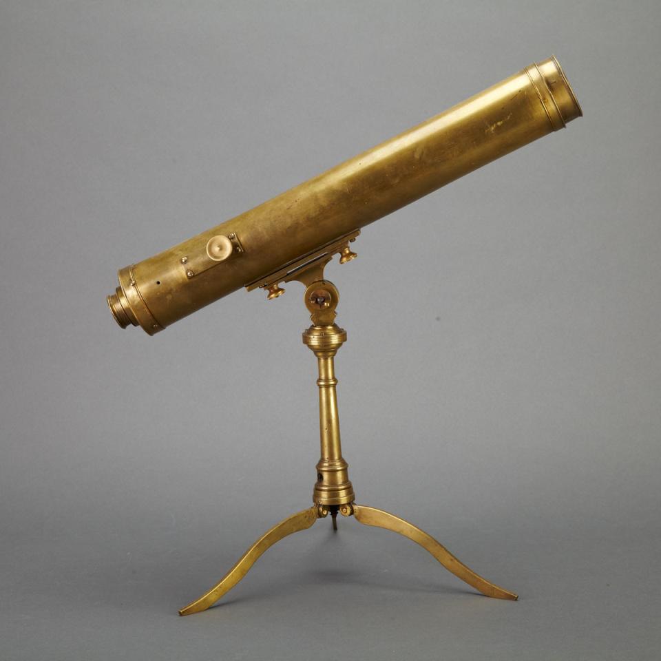 Georgian Brass Two Draw Library Telescope, 18th century