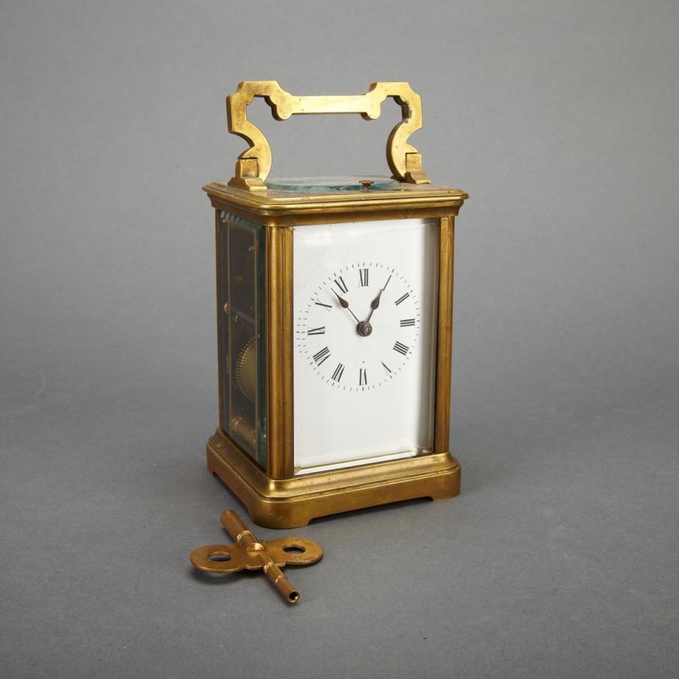 French Gilt Bronze Repeating Carriage Clock, c.1900