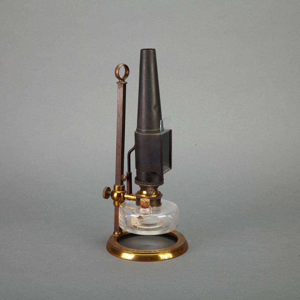 English Lacquered Brass Microscopy Lamp, W. Watson, London