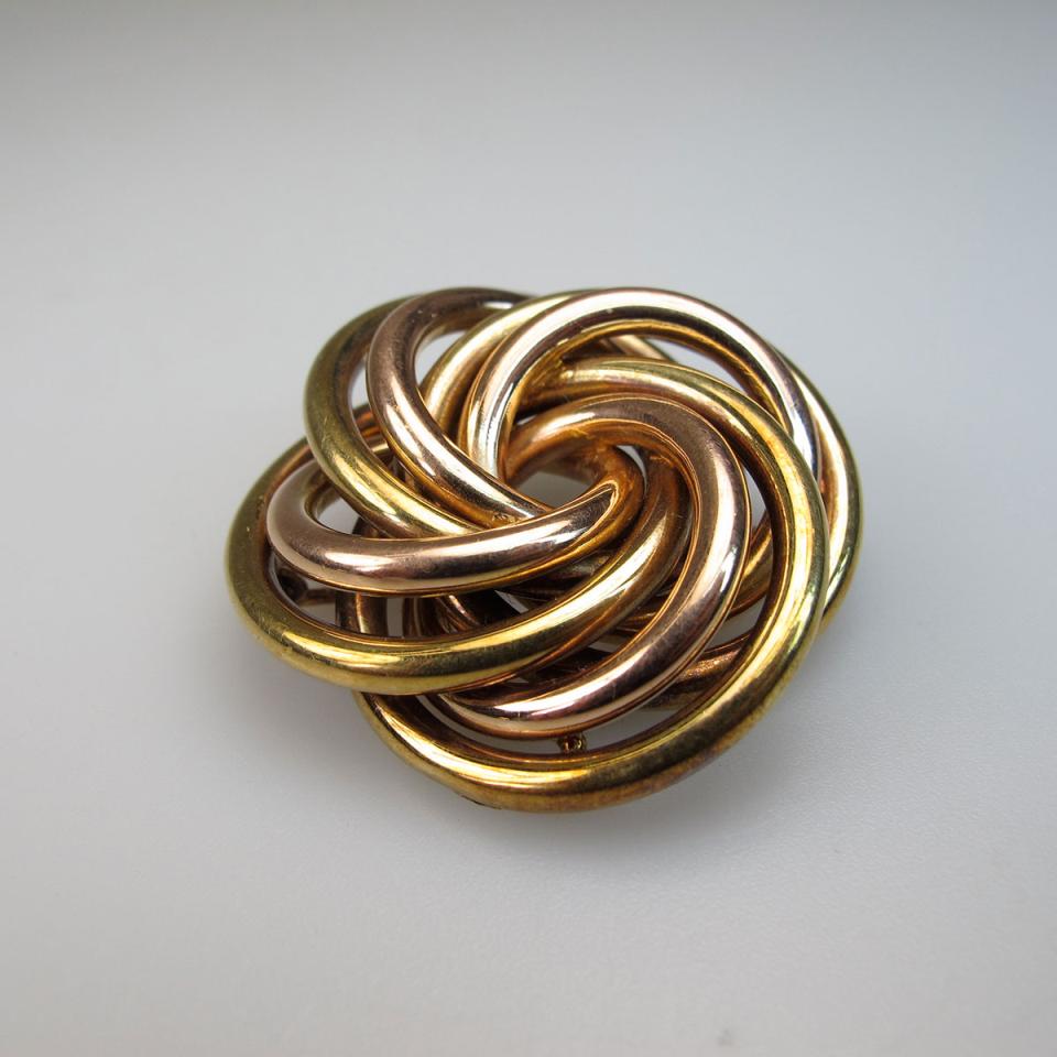 14k Yellow And Rose Gold Swirl Brooch