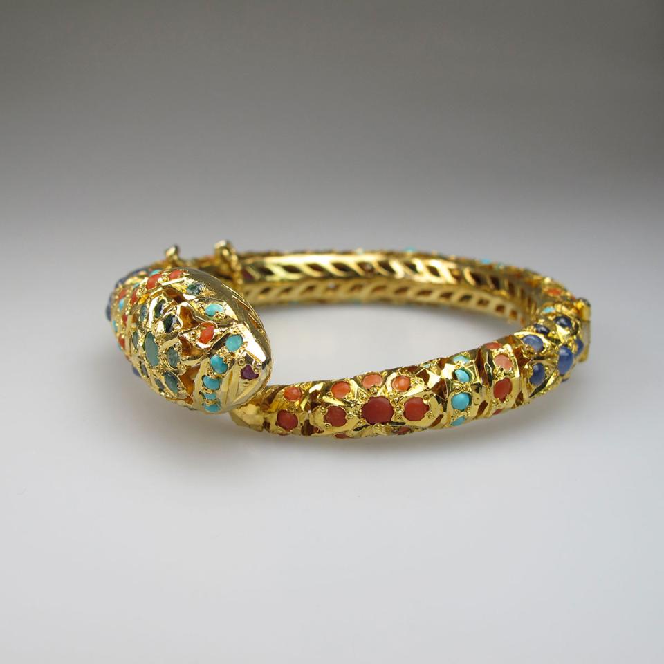 Gold-Plated Hinged Serpent Bangle