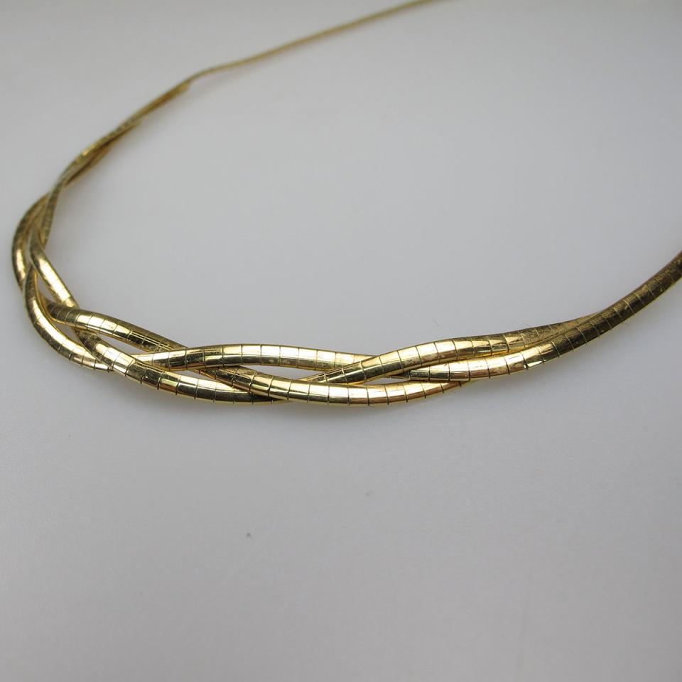 Italian 18k Yellow Gold Braided Necklace