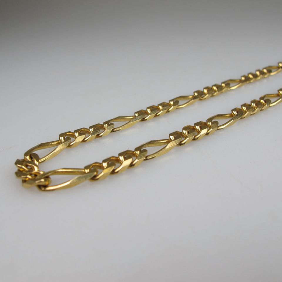 Italian 14k Yellow Gold Modified Curb Link Chain