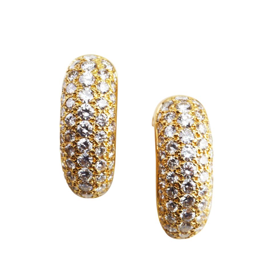 Pair Of French 18k Yellow Gold Earrings