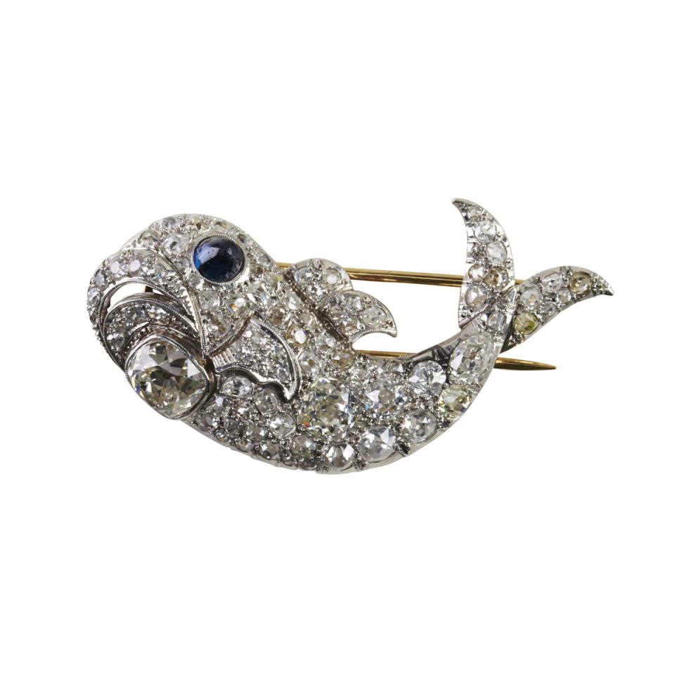 18k White And Yellow Gold Brooch