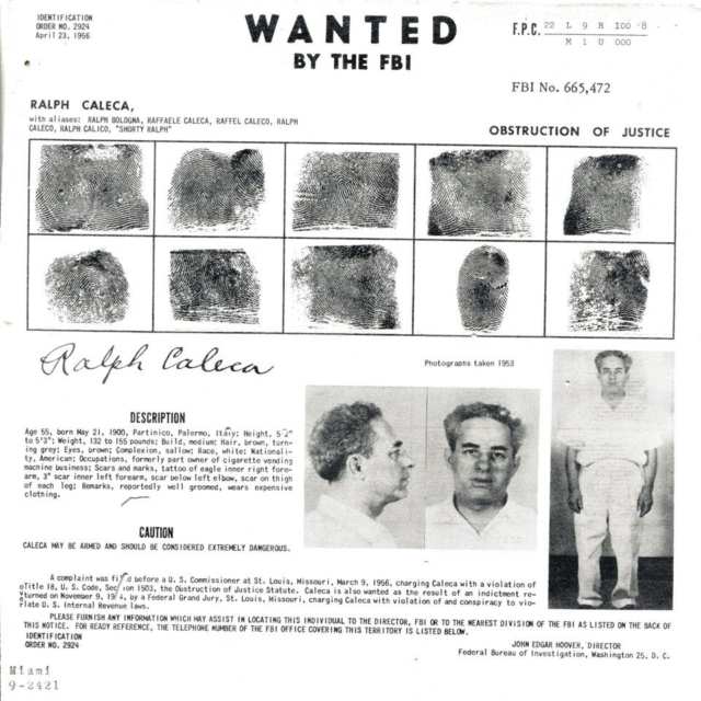Group of Six FBI Wanted Posters, 1953-1958