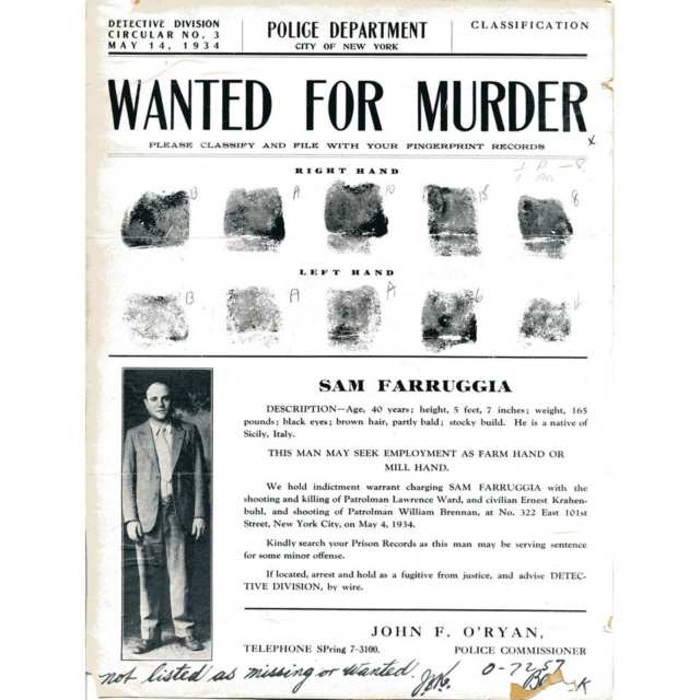 Group of Seven New York Police Department Wanted Posters, 1933-1936 