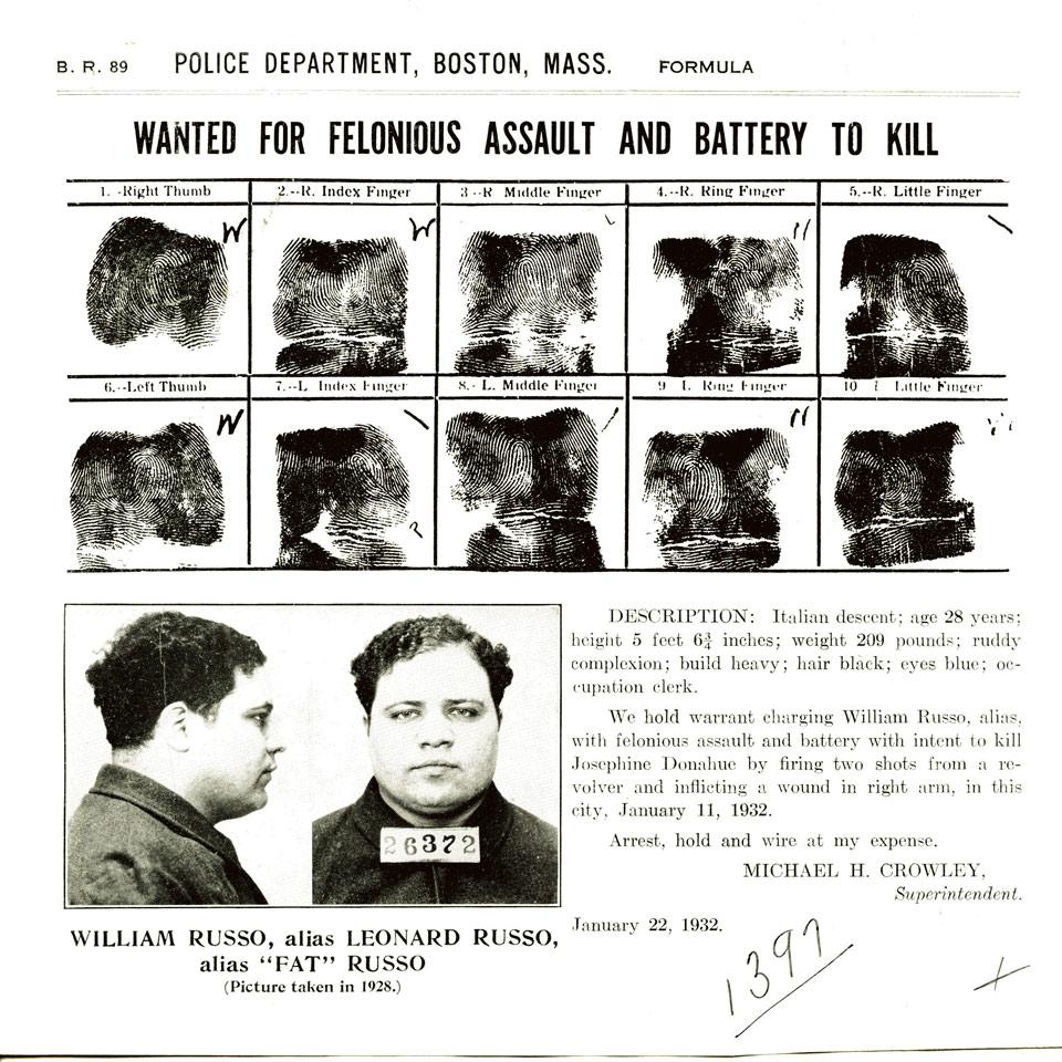 Group of  Nine Boston, Mass. Police Department Wanted Posters, 1932-1935
