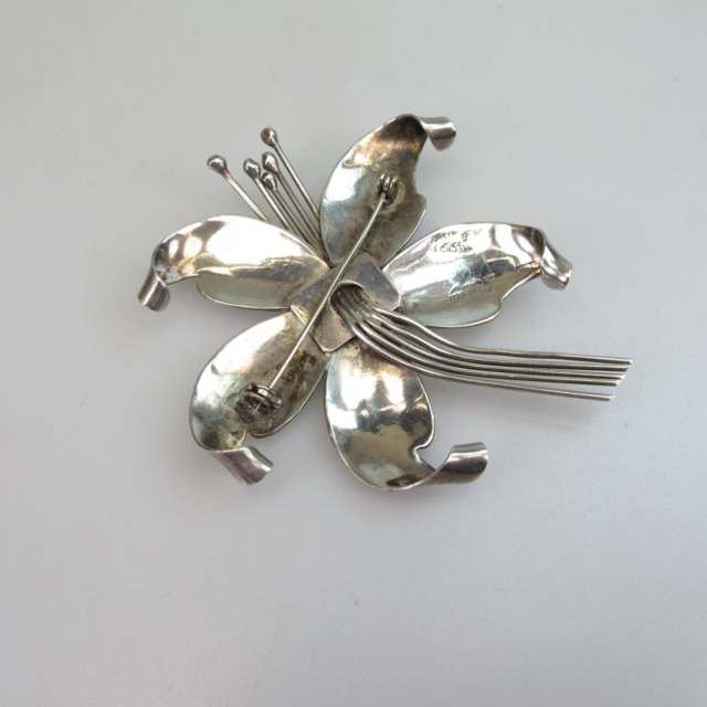 Isidro Garcia Pina (Maricela) Mexican Sterling Silver Floral Brooch
