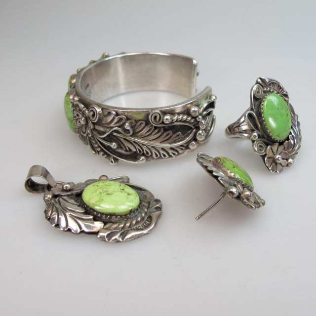 Navajo Sterling Silver Four Piece Jewellery Suite