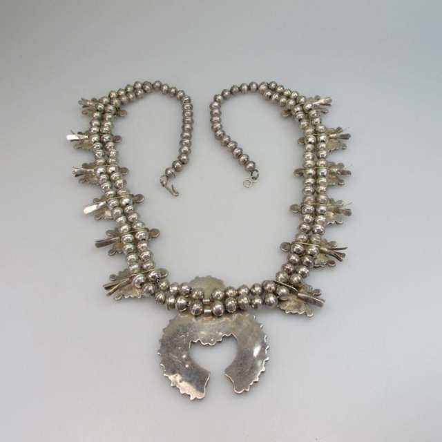 Zuni Sterling Silver Squash Blossom Necklace