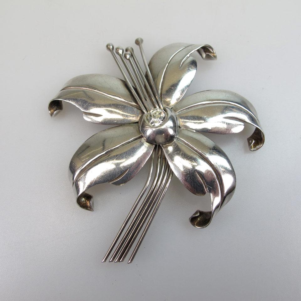 Isidro Garcia Pina (Maricela) Mexican Sterling Silver Floral Brooch