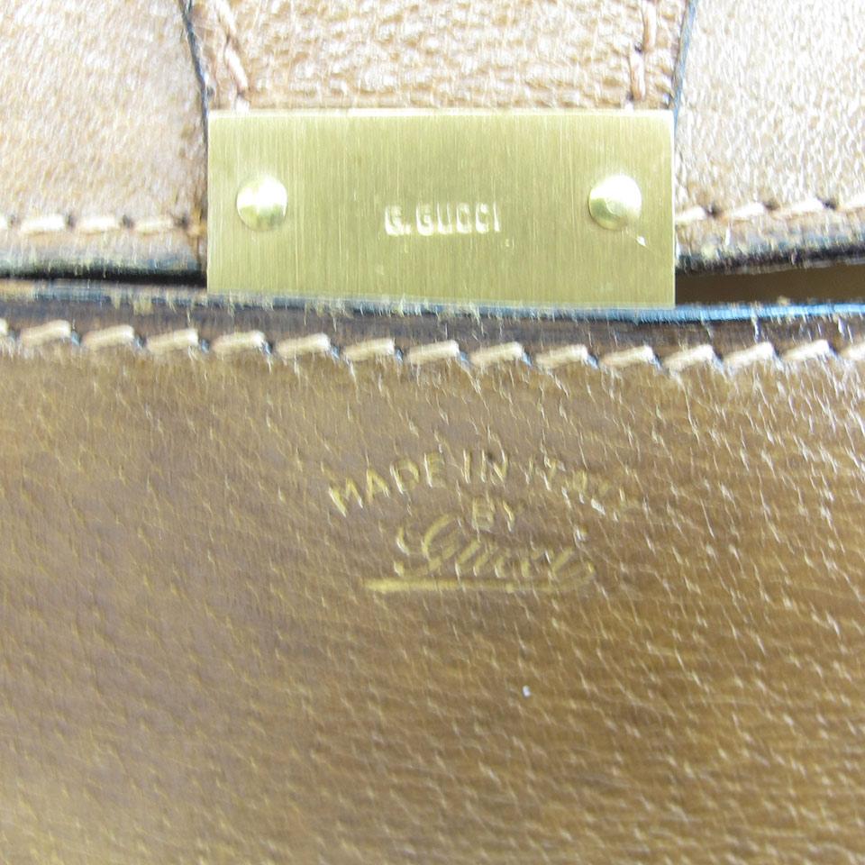 Gucci Italian Brown Leather Single Flap Portfolio