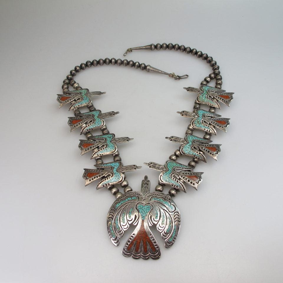 S. Dixon Navajo Silver “Thunderbird” Necklace