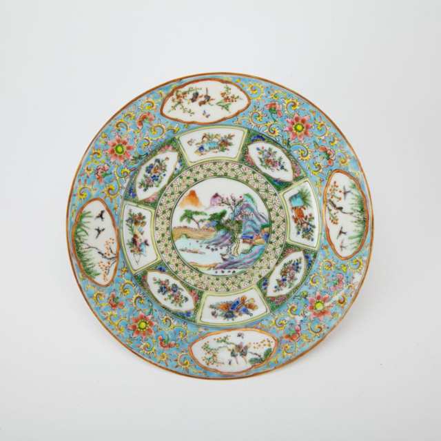 Eight Export Famille Rose Plates, 19th Century