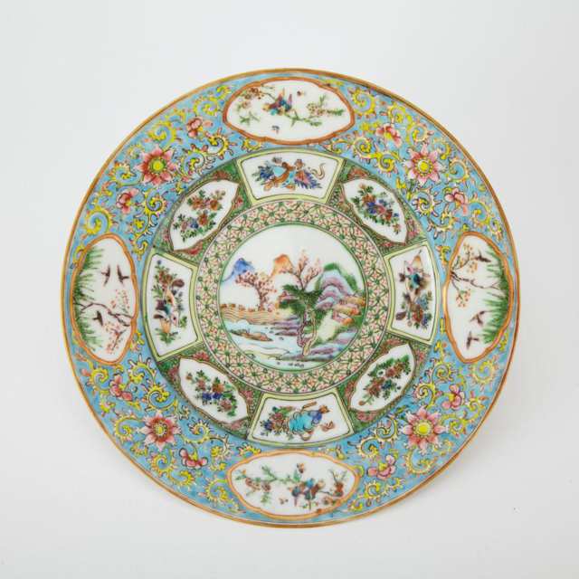 Eight Export Famille Rose Plates, 19th Century