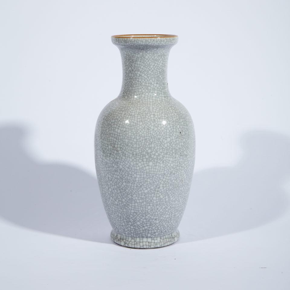 Crackle Glazed Baluster Vase 