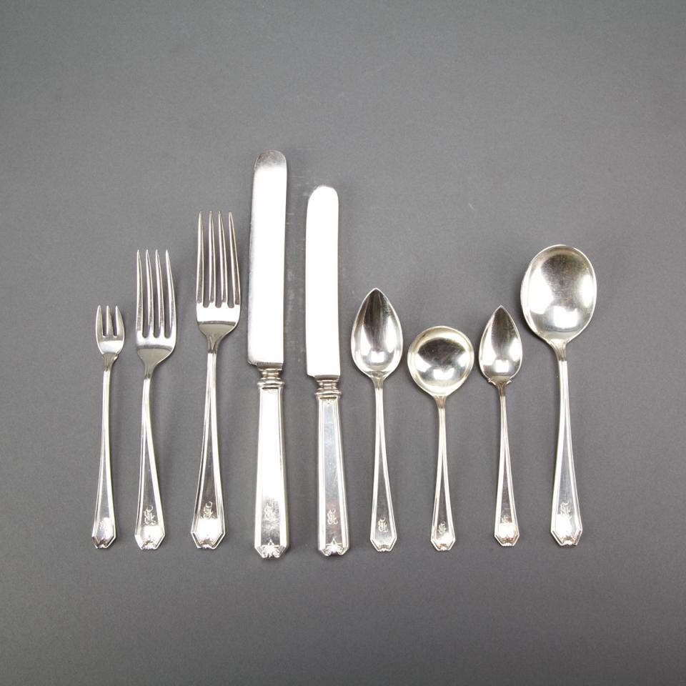 American Silver ‘Lady Baltimore’ Pattern Flatware Service, Whiting Mfg. Co., New York, N.Y., 20th century