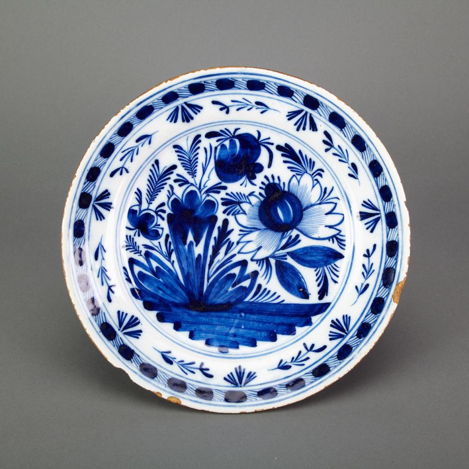 Dutch Delft Blue and White Charger, 18th century
