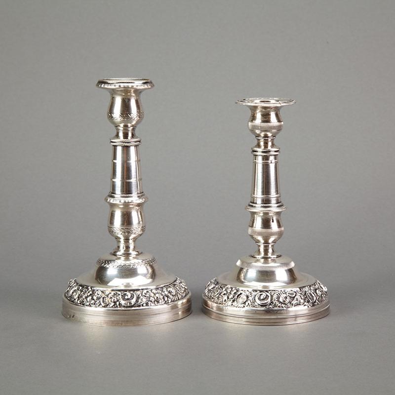 Two Italian Silver Candlesticks, late 19th/early 20th century