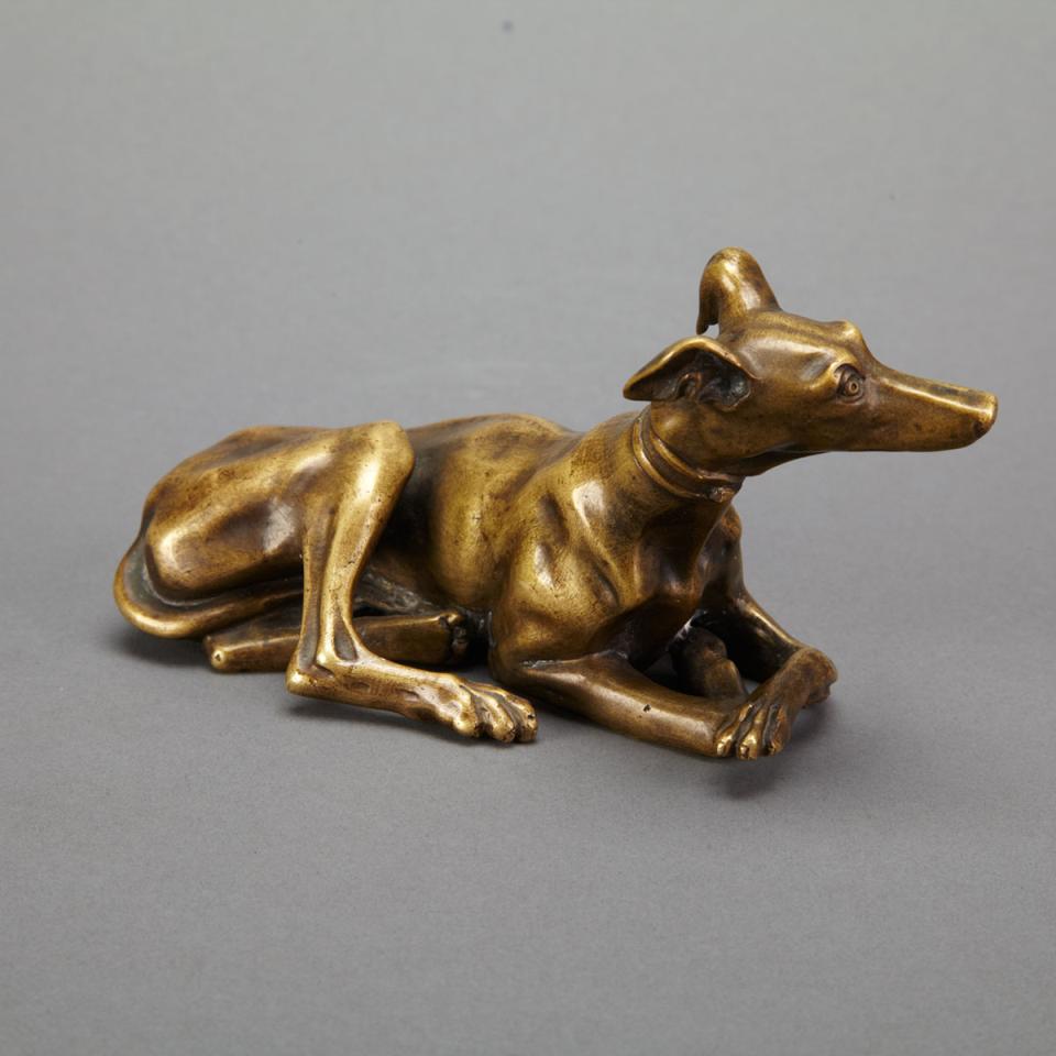 French Animalier School Bronze FIgure of a Whippet, early 20th century
