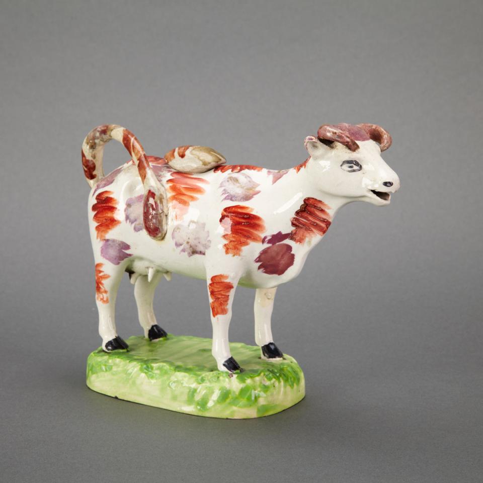 Staffordshire Pottery Cow Form Creamer, 19th century