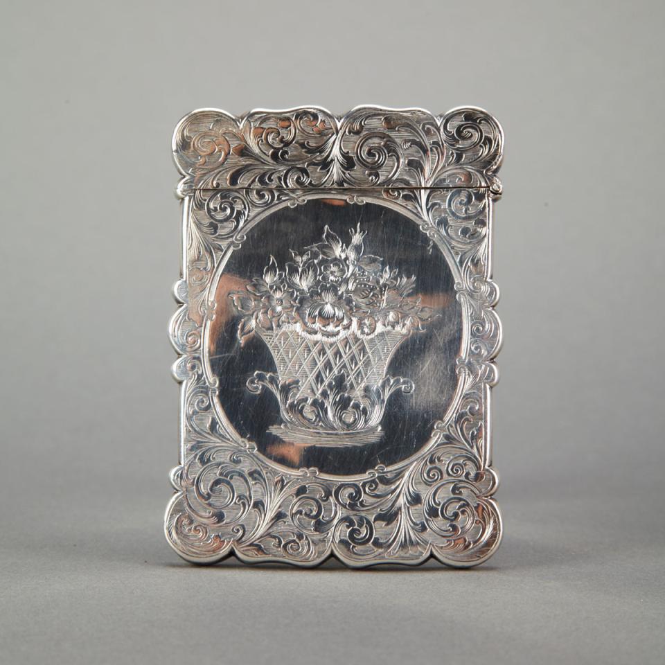Victorian Silver Card Case, Edward Smith, Birmingham, 1844