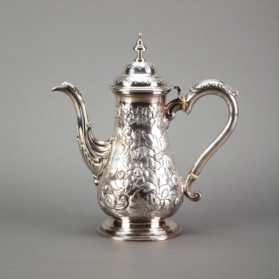 George III Silver Coffee Pot, William Cripps, London, 1762