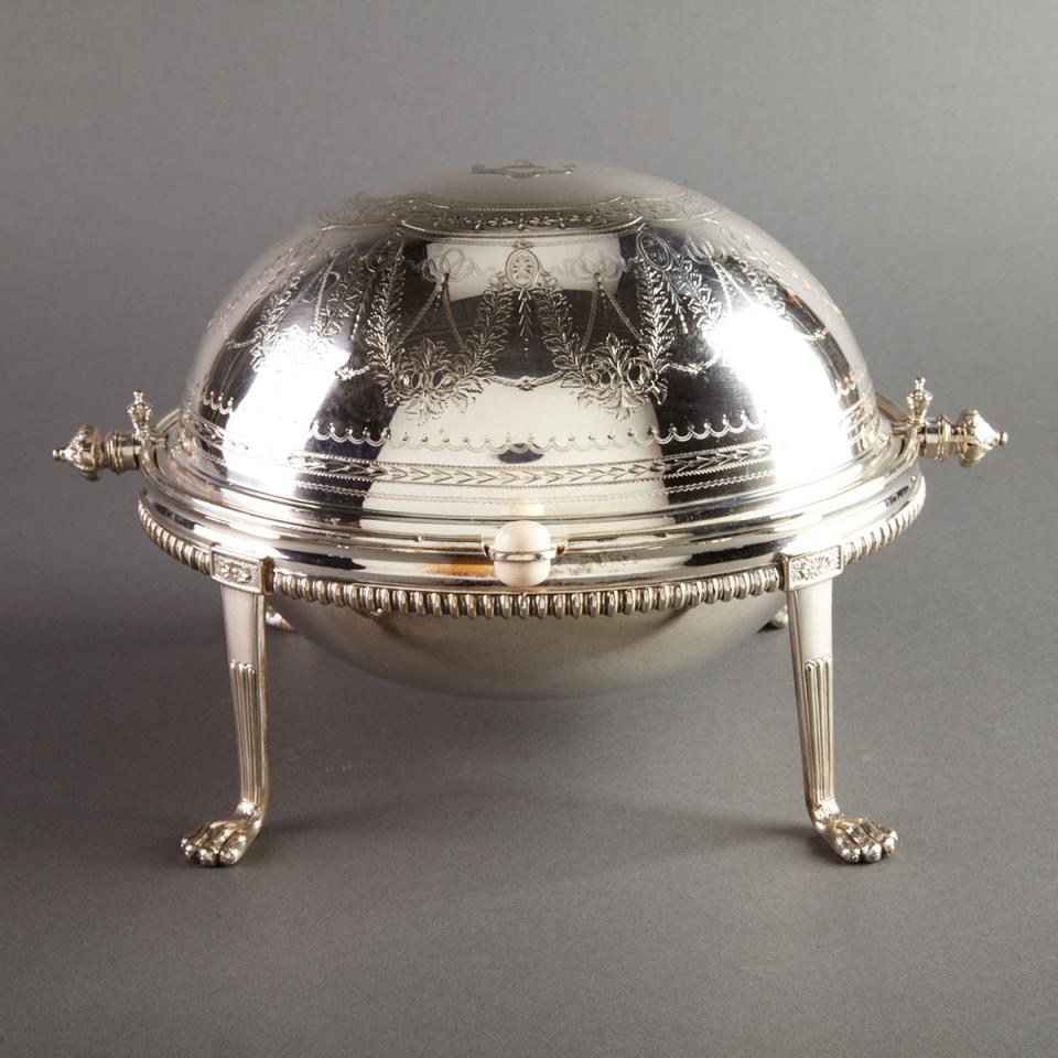 Edwardian Silver Plated Oval Breakfast Dish, Martin, Hall & Co., c.1900