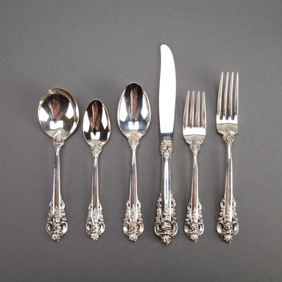 American Silver ‘Grand Baroque’ Pattern Flatware Service, Wallace Silversmiths, Wallingford, Ct., 20th century