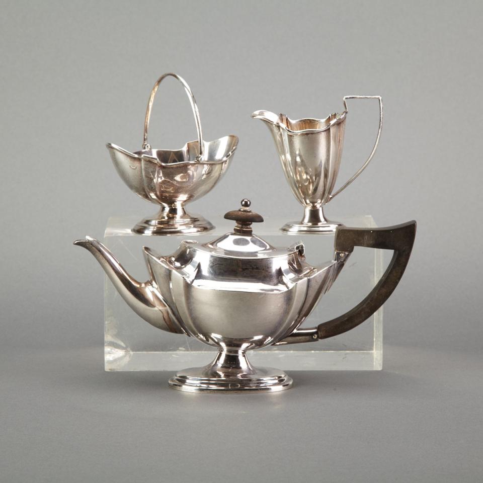 English Silver Bachelor’s Tea Service, Henry Matthews, Birmingham, 1910