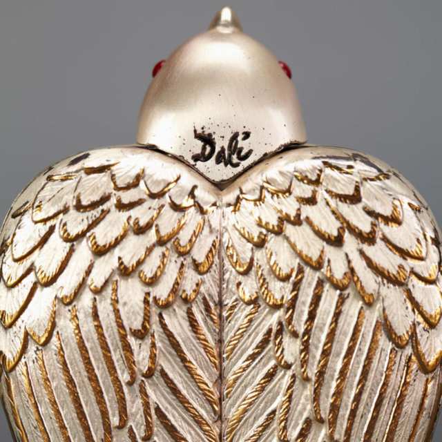 Salvador Dali for Elgin American, ‘Bird-in-Hand’ Silvered and Parcel Gilt Compact, 1951