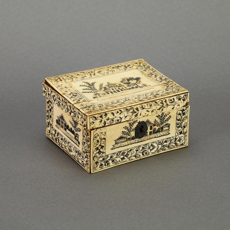 Anglo-Indian Ivory Dresser Box, Vizagapatam, mid 19th century